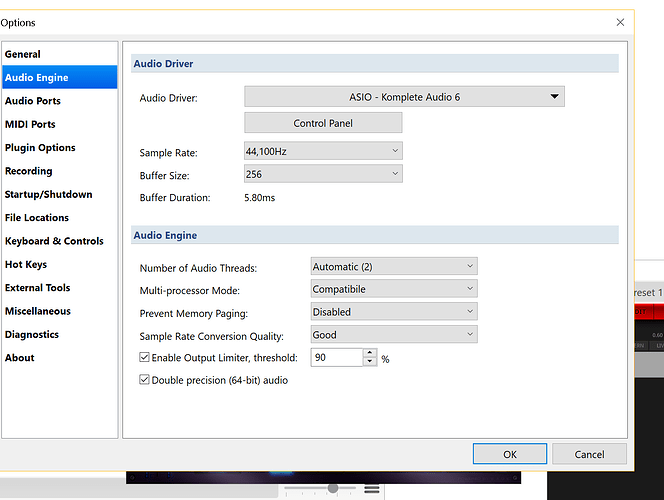 audio engine settings cantabilePNG